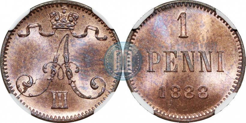 Фото 1 пенни 1888 года  
