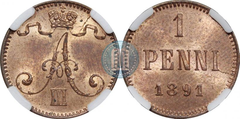 Фото 1 пенни 1891 года  