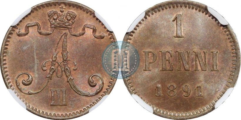 Фото 1 пенни 1891 года  