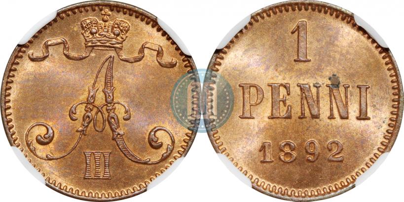 Фото 1 пенни 1892 года  