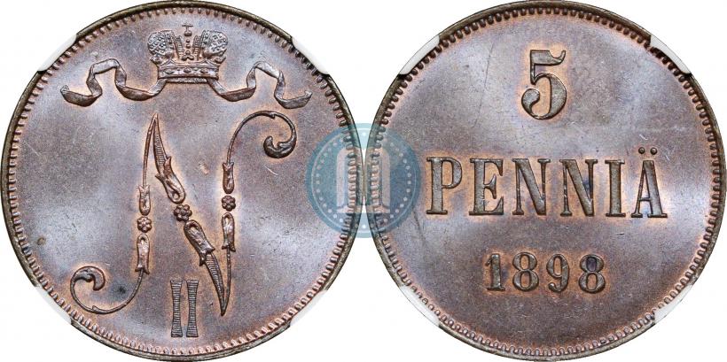 Фото 5 пенни 1898 года  