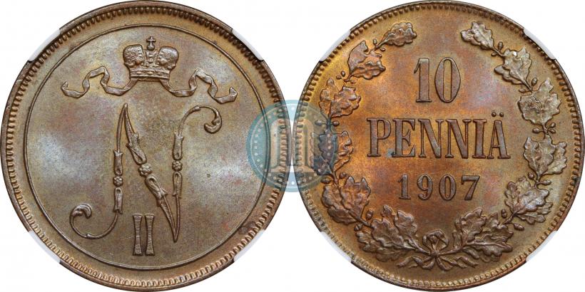 Picture 10 pennia 1907 year  