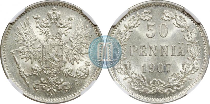 Фото 50 пенни 1907 года L 