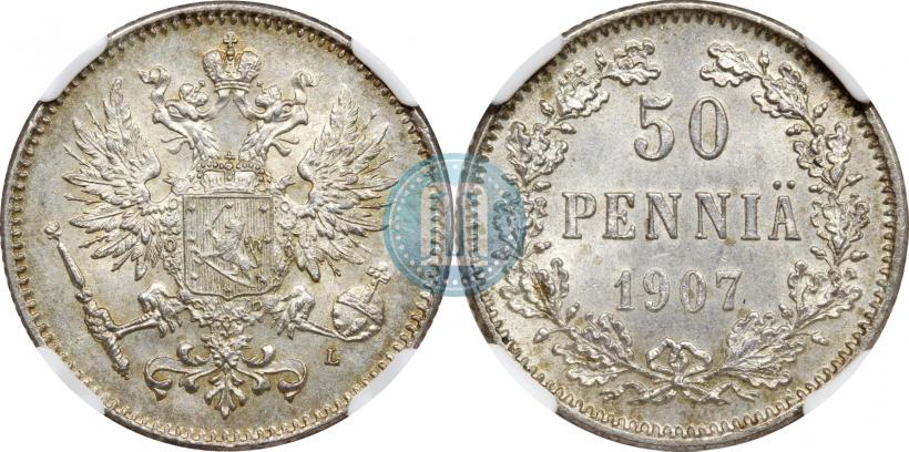 Фото 50 пенни 1907 года L 