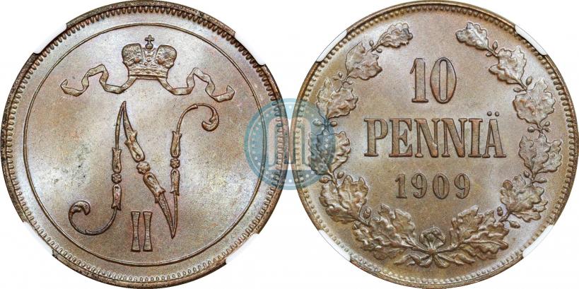 Фото 10 пенни 1909 года  