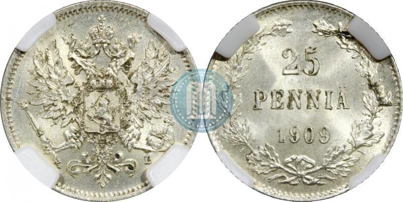 Picture 25 pennia 1909 year L 