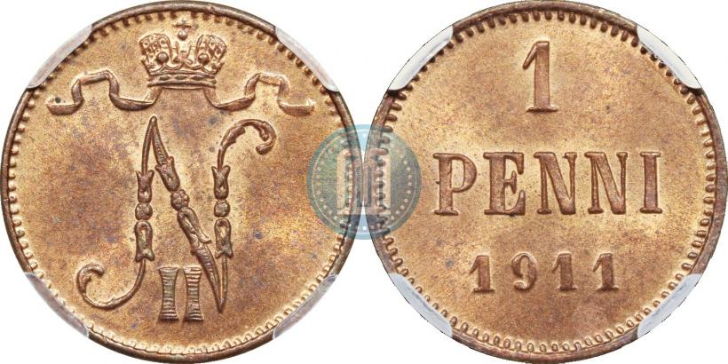 Фото 1 пенни 1911 года  