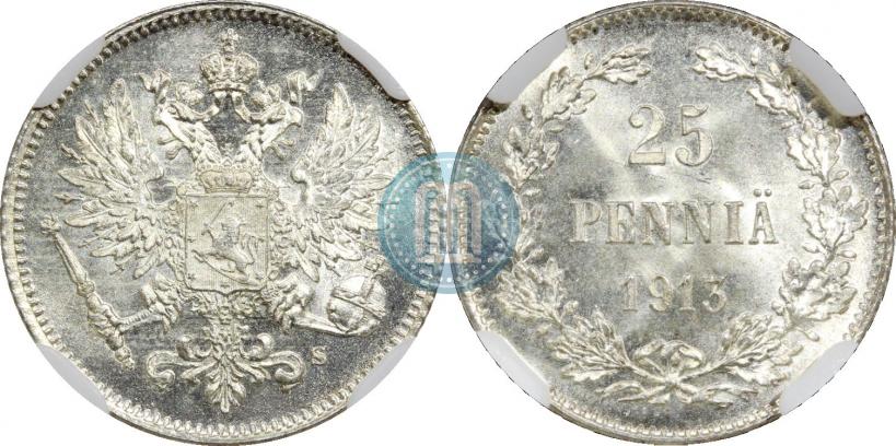 Фото 25 пенни 1913 года S 