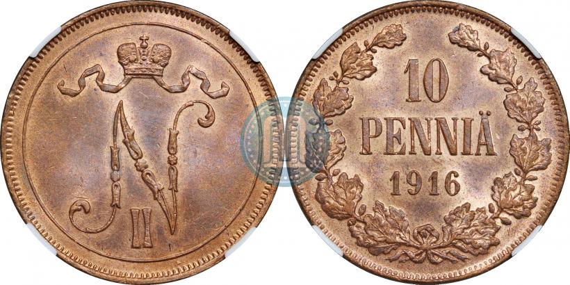 Picture 10 pennia 1916 year  