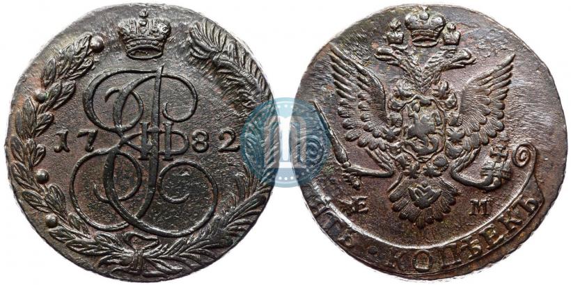 Фото 5 копеек 1782 года ЕМ 