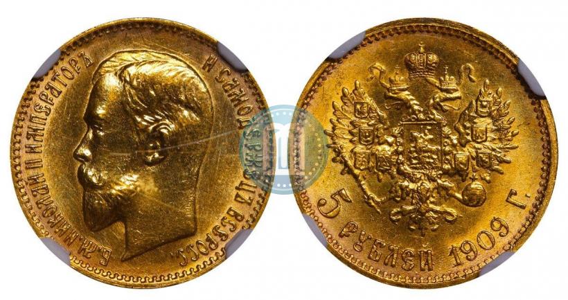 Picture 5 roubles 1909 year (ЭБ) 