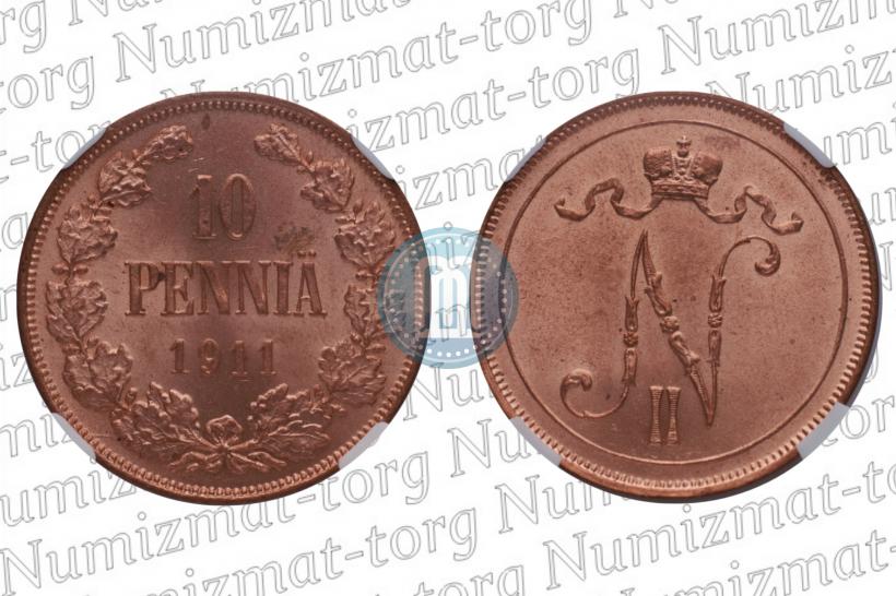 Фото 10 пенни 1911 года  