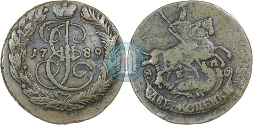 Picture 2 kopecks 1789 year ЕМ 