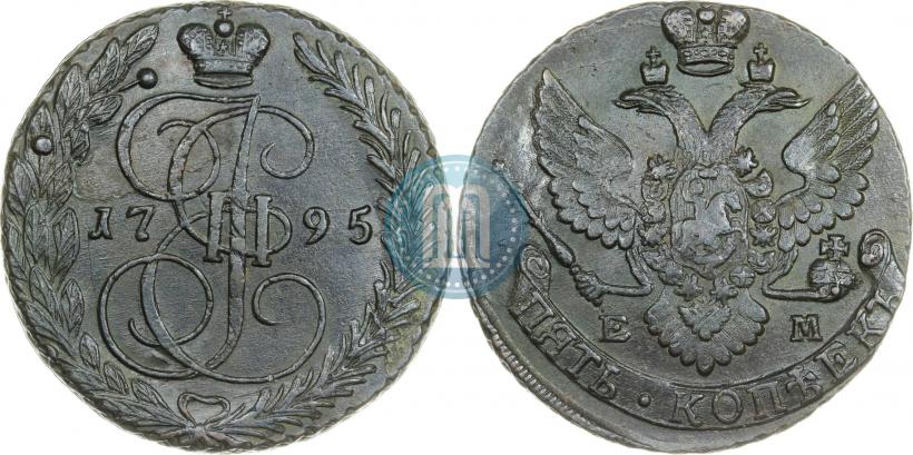 Picture 5 kopecks 1795 year ЕМ 