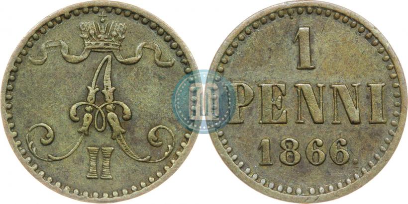 Picture 1 penni 1866 year  