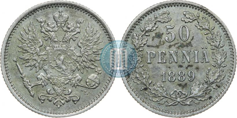 Фото 50 пенни 1889 года L 