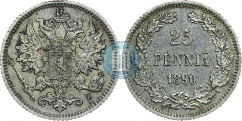 Фото 25 пенни 1890 года L 