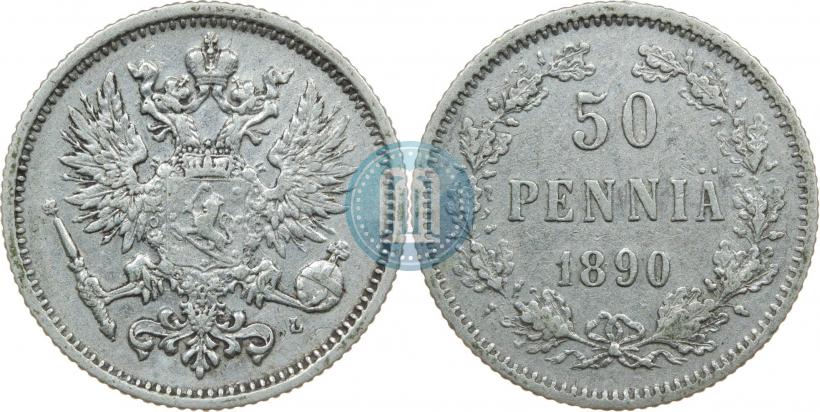Фото 50 пенни 1890 года L 