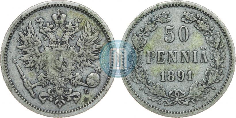 Фото 50 пенни 1891 года L 