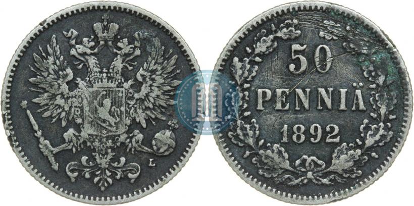 Фото 50 пенни 1892 года L 