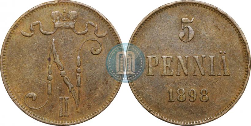Фото 5 пенни 1898 года  
