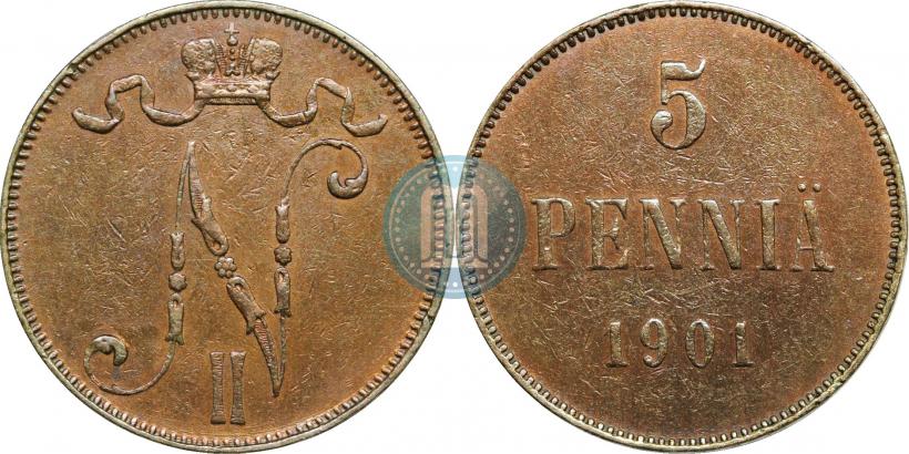 Фото 5 пенни 1901 года  