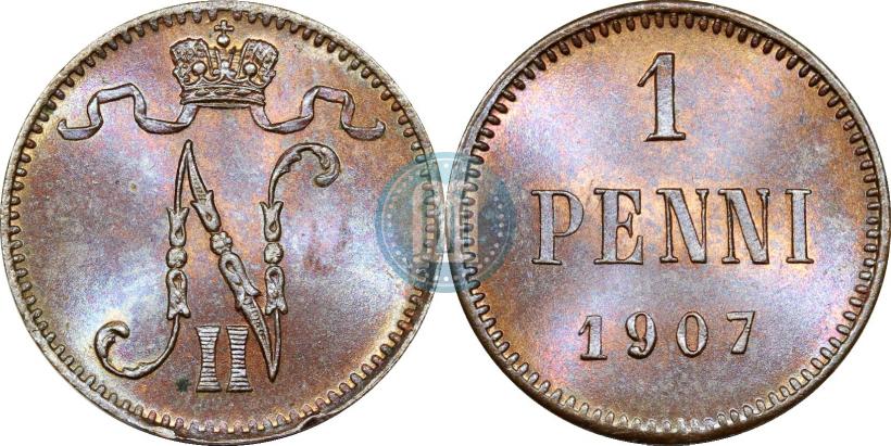 Фото 1 пенни 1907 года  