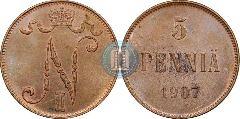 Фото 5 пенни 1907 года  