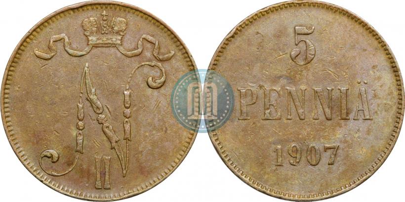 Фото 5 пенни 1907 года  