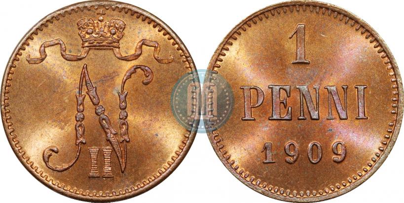 Picture 1 penni 1909 year  