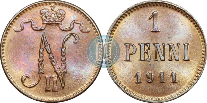 Фото 1 пенни 1911 года  