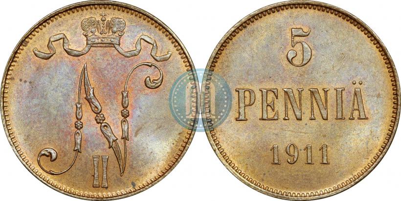 Picture 5 pennia 1911 year  