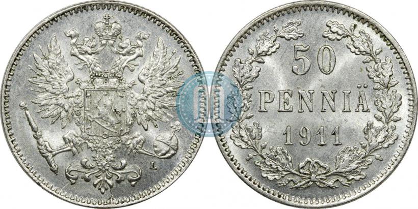 Фото 50 пенни 1911 года L 