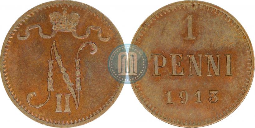 Фото 1 пенни 1913 года  