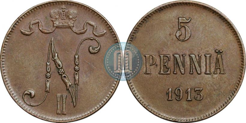 Фото 5 пенни 1913 года  