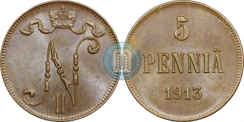Фото 5 пенни 1913 года  