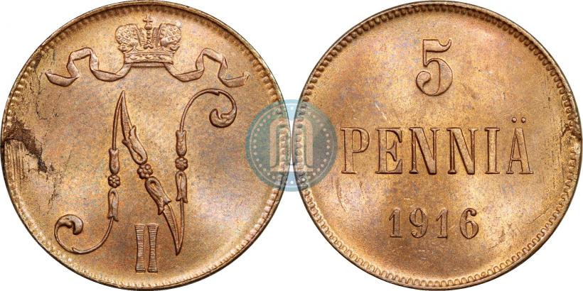 Фото 5 пенни 1916 года  