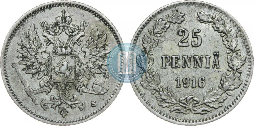 Фото 25 пенни 1916 года S 