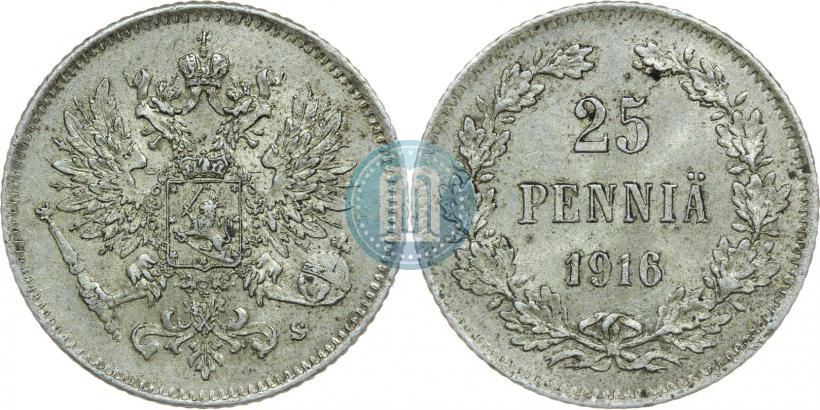 Фото 25 пенни 1916 года S 