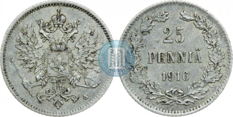 Фото 25 пенни 1916 года S 