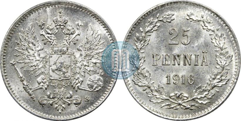 Фото 25 пенни 1916 года S 