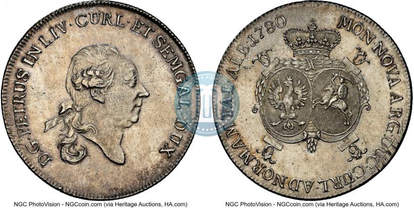 Picture Thaler 1780 year  "Peter von Biron. Courland"