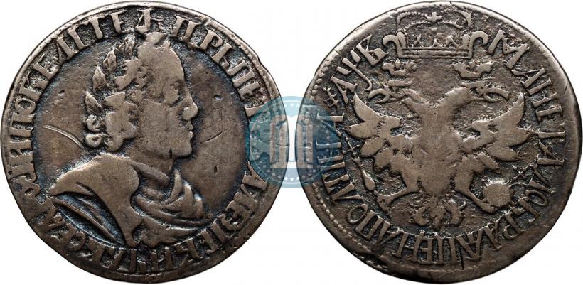 Picture Poltina 1702 year  "Without ribbons near the wreath"