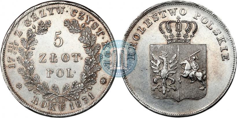 Picture 5 złotych 1831 year KG "Polish uprising"