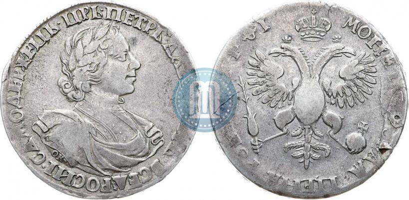 Фото 1 рубль 1719 года OK-L "Портрет в латах"