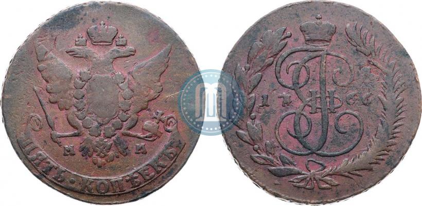 Фото 5 копеек 1766 года ММ 