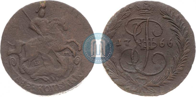Фото 2 копейки 1766 года ЕМ 
