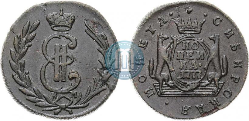 Фото 1 копейка 1777 года КМ 