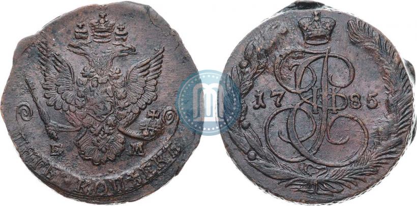 Picture 5 kopecks 1785 year ЕМ 