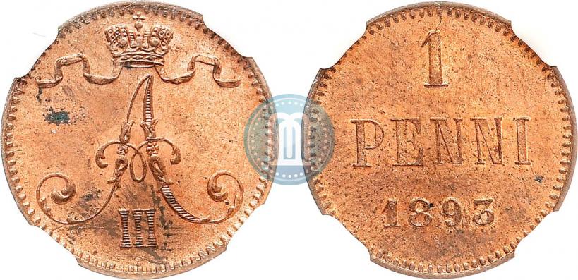 Фото 1 пенни 1893 года  
